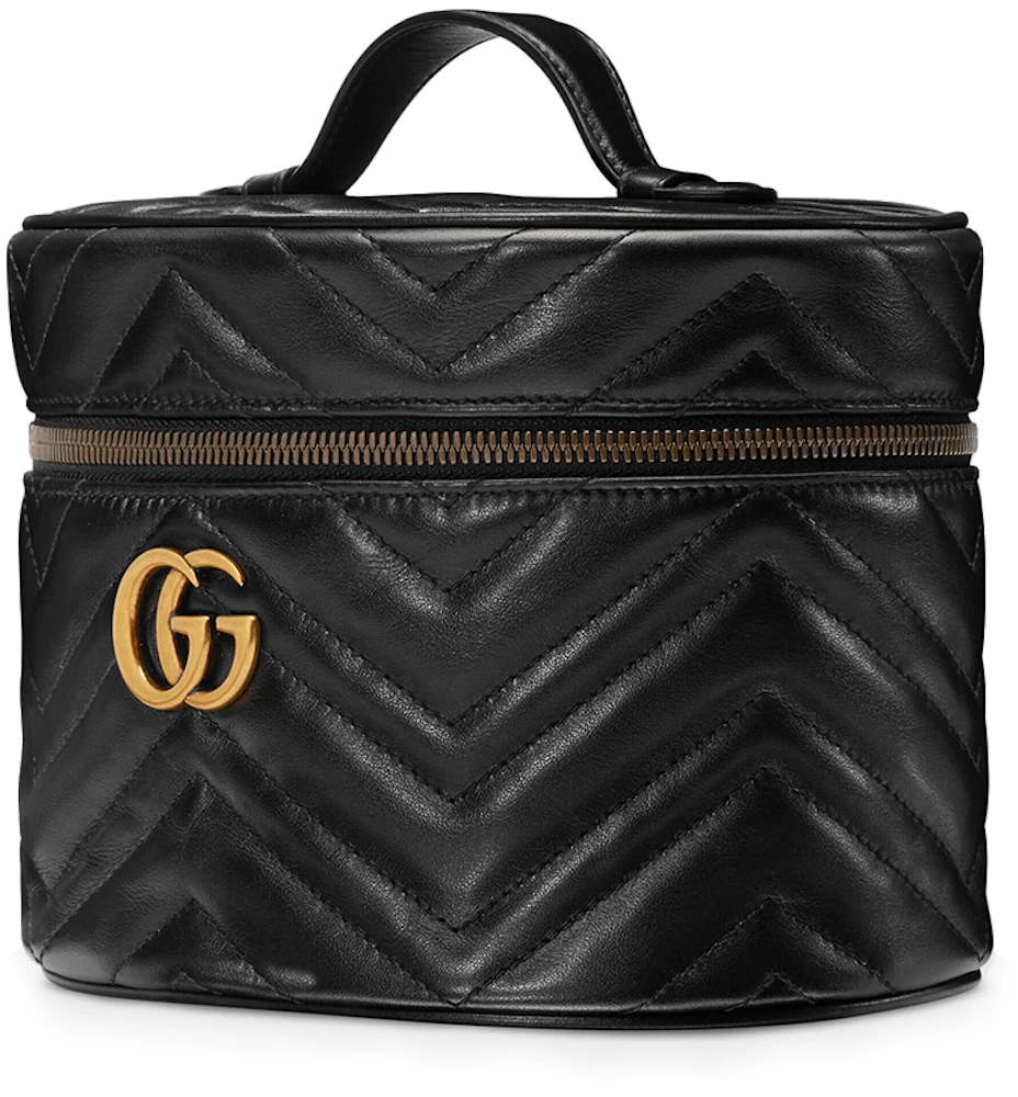 Gucci GG Marmont Cosmetic Case Small Matelasse Chevron Black