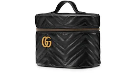 Gucci GG Marmont Cosmetic Case Small Matelasse Chevron Black