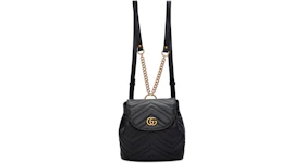 Gucci GG Marmont Flap Backpack Matelasse Mini Black