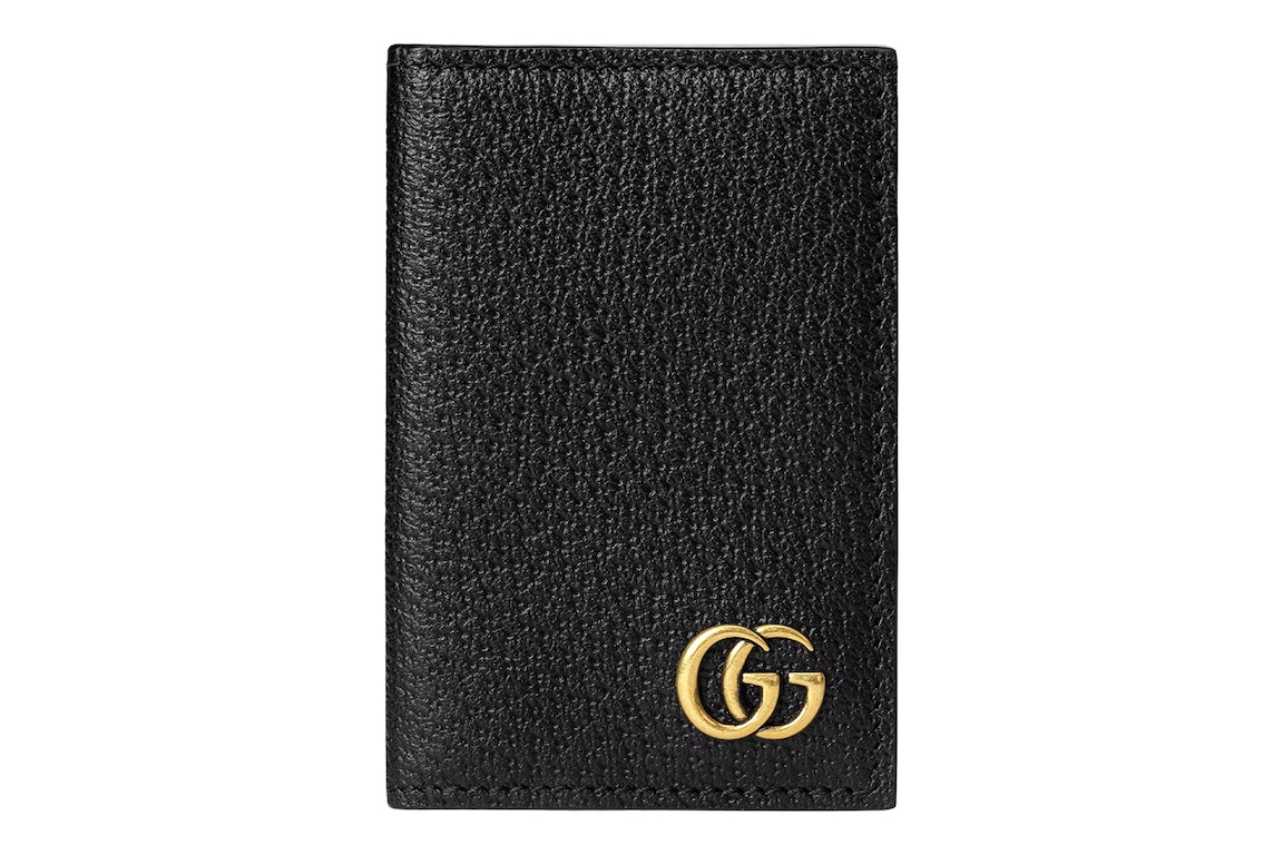 Pre-owned Gucci Gg Marmont Folded Card Case Black