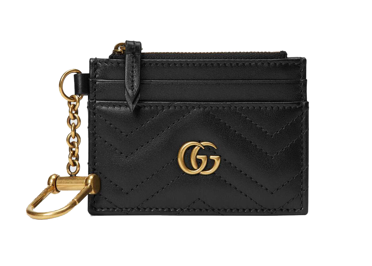 Gucci GG Marmont Keychain Wallet Black 