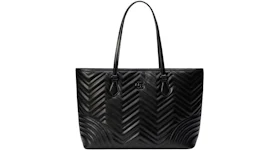Gucci GG Marmont Large Tote Bag Matelasse Chevron Black