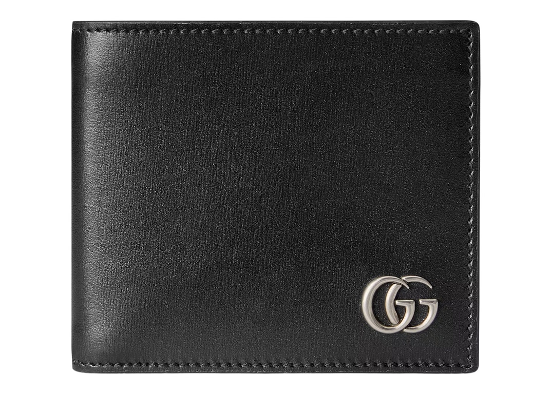 Pre-owned Gucci Gg Marmont Leather Bi-fold Wallet Black