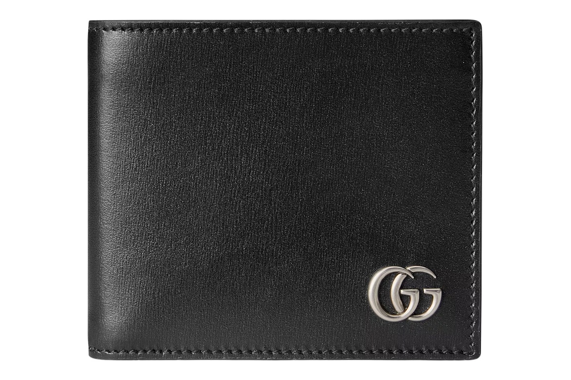 Pre-owned Gucci Gg Marmont Leather Bi-fold Wallet Black