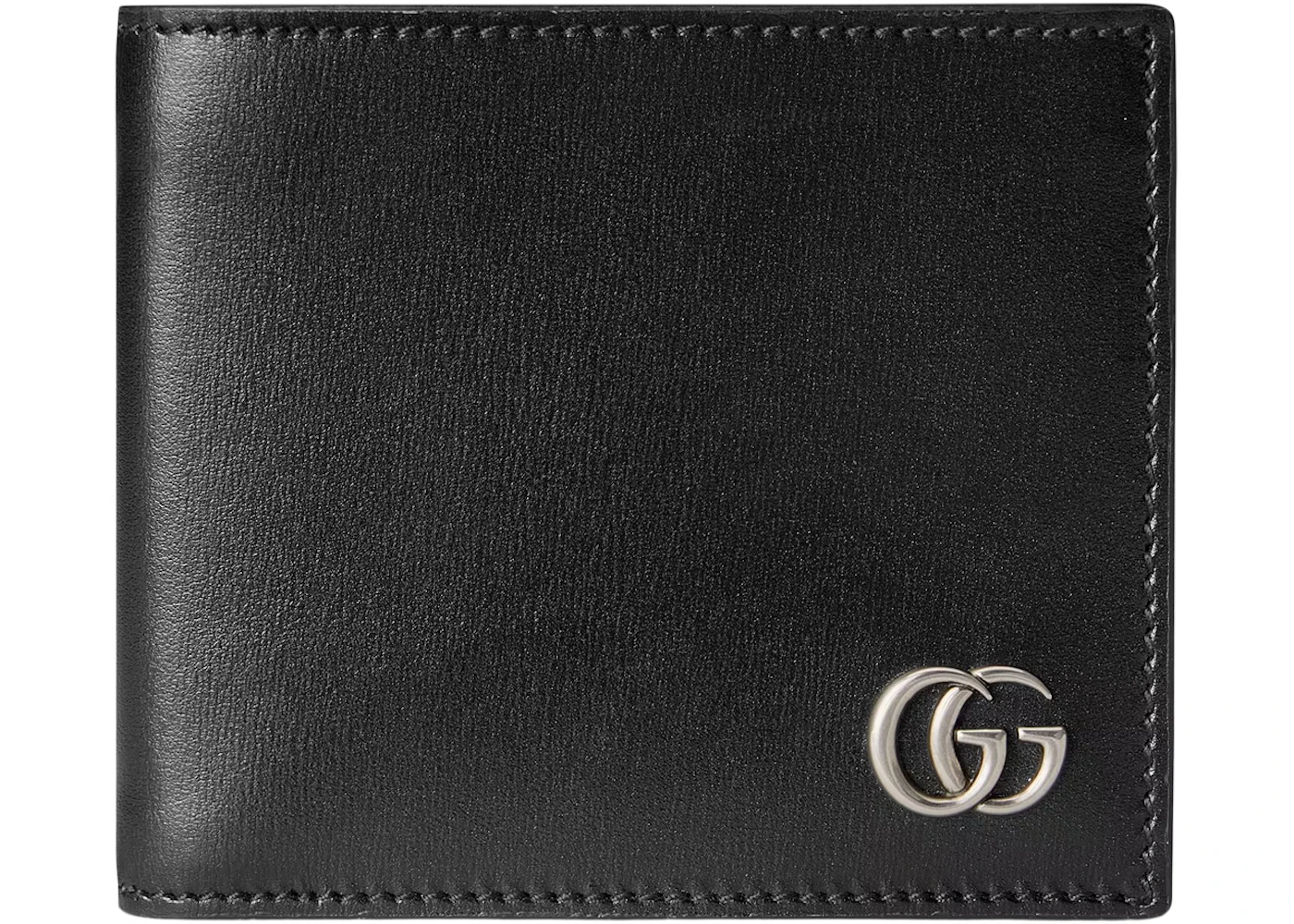 Gucci GG Marmont Leather Bi-Fold Wallet Black in Smooth Leather with  Palladium-tone - US