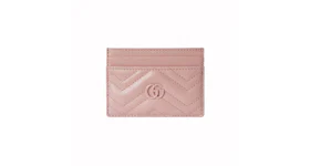 Gucci GG Marmont Matelasse Card Case Light Pink