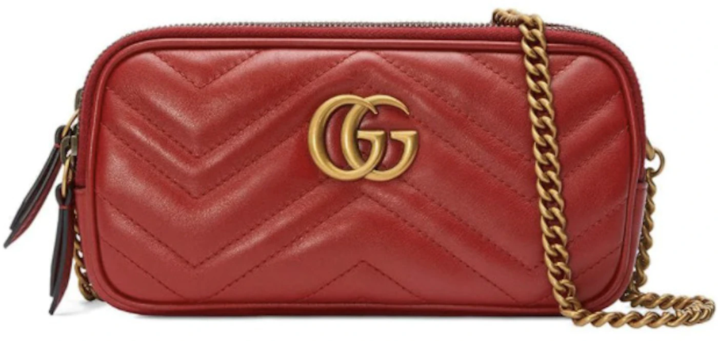 Gucci GG Marmont Mini Chain Bag in Red