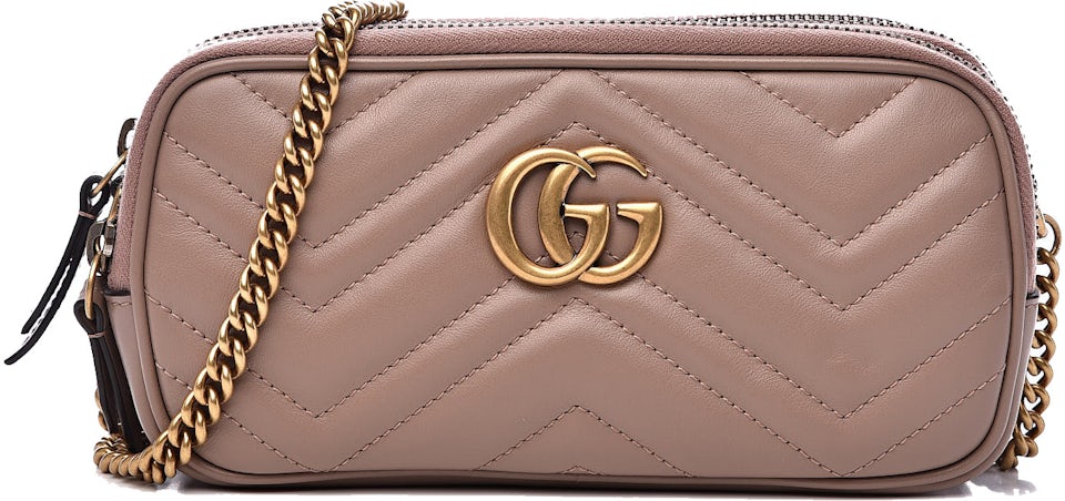 Gucci GG Marmont Matelasse Chain Bag Mini Porcelain Rose