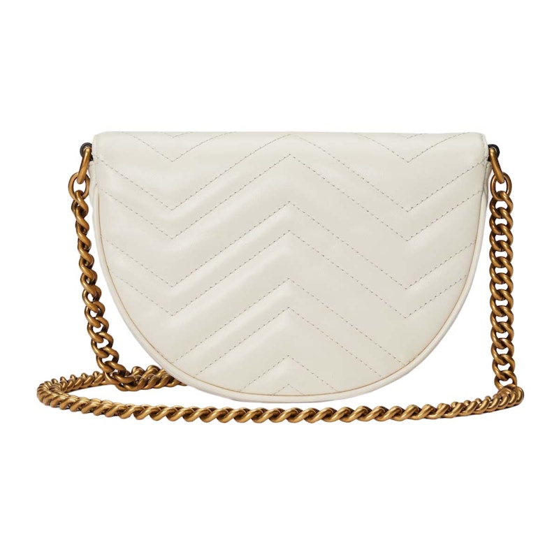 White gucci bag with gold online chain