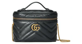 Gucci GG Marmont Matelasse Mini Top Handle Bag Black