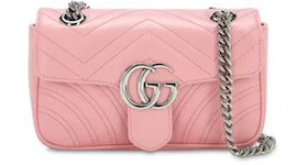 Gucci GG Marmont Matelasse Shoulder Bag Mini Pastel Pink