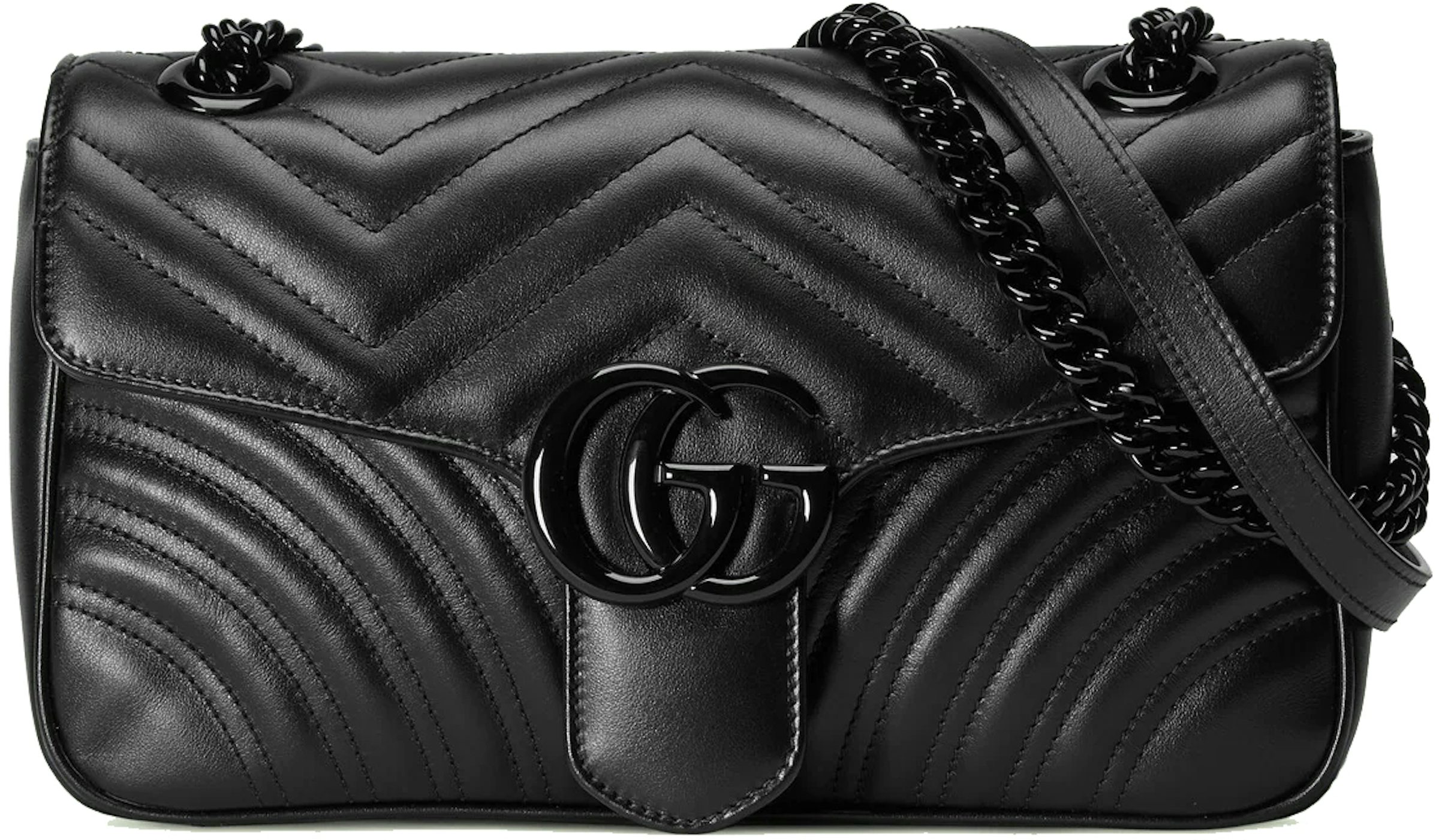 GG Matelasse Leather Shoulder Bag in Black - Gucci