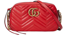 Gucci GG Marmont Matelasse Small Shoulder Bag Red