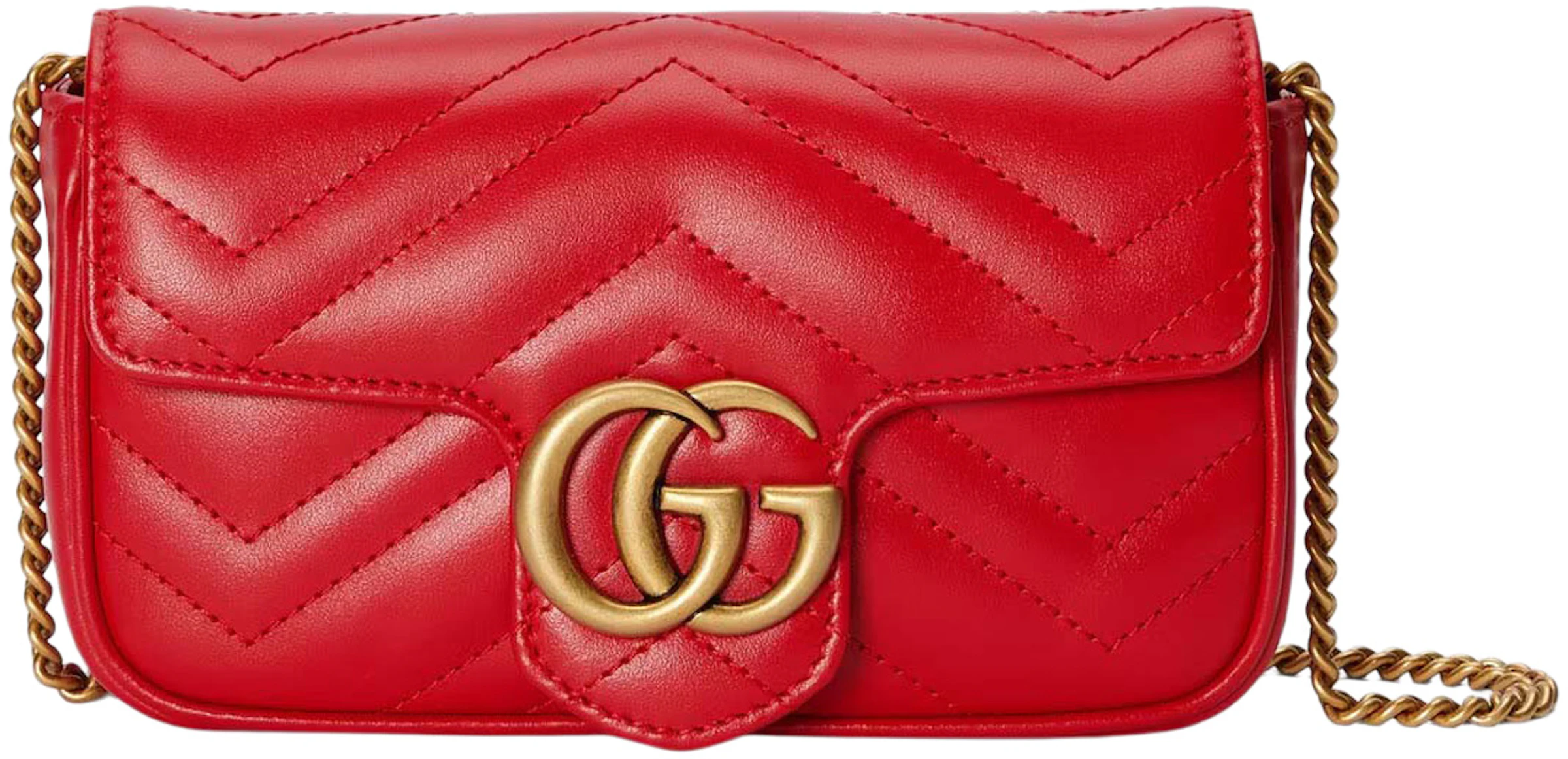TVstation vold Daddy Gucci GG Marmont Matelasse Super Mini Bag Red in Leather with Antique  Gold-tone - JP