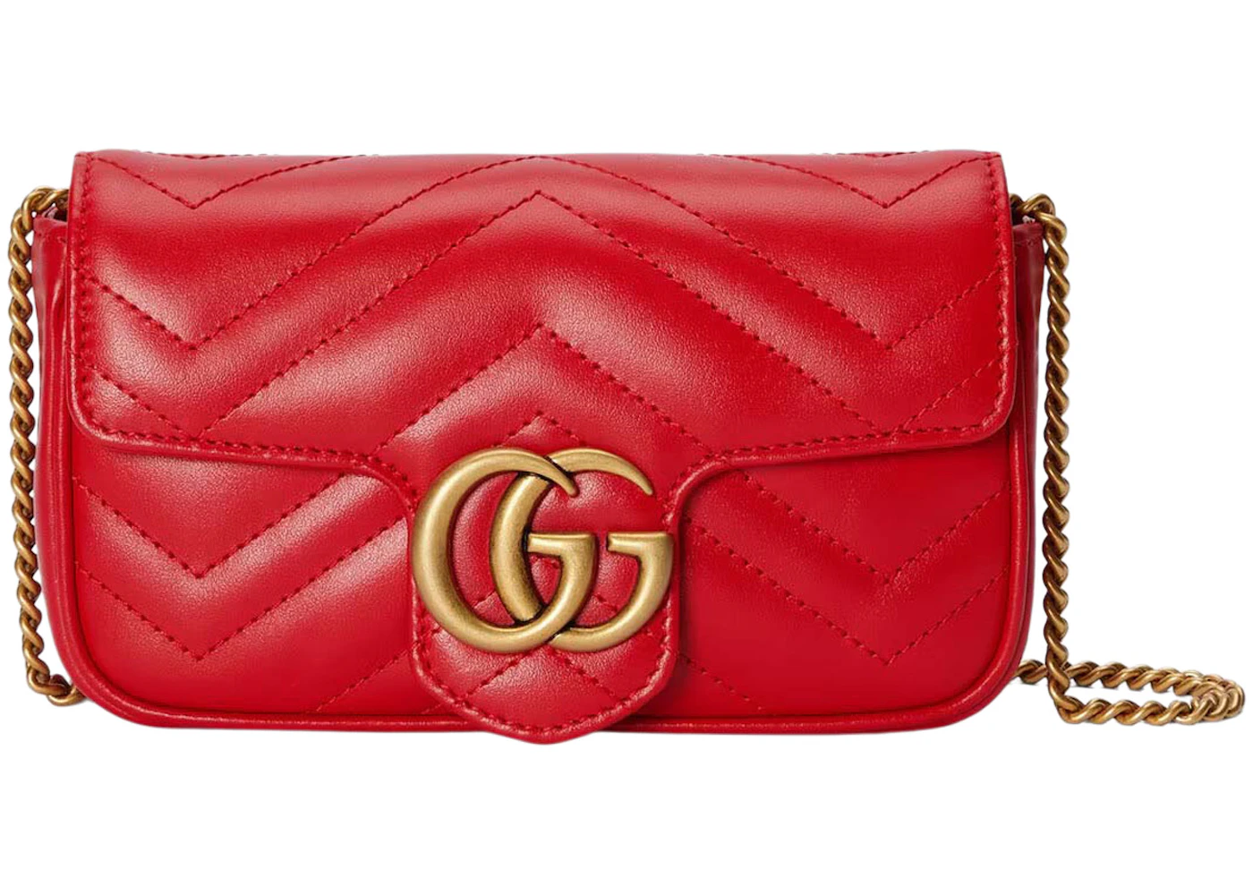 Gucci Red Mini Marmont Bag Gucci Pre-Owned 2016-2025 Mini GG