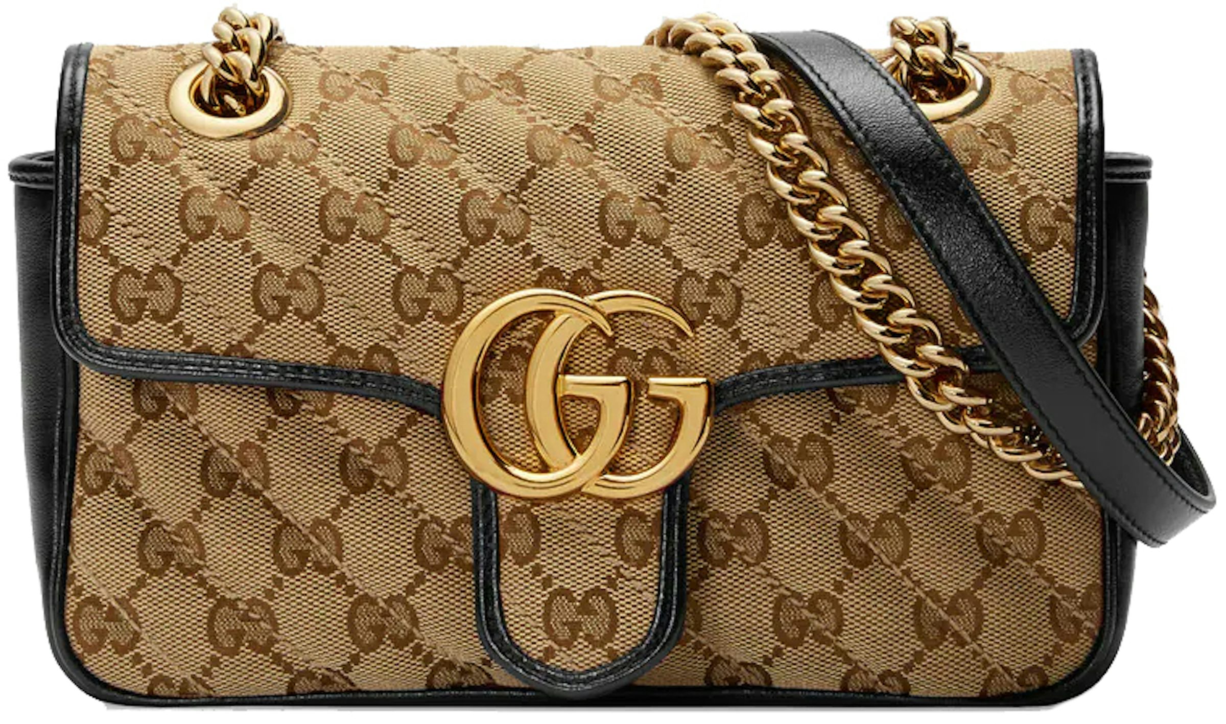 Gucci GG Marmont Zip Around Shoulder Bag Small Beige/Ebony in