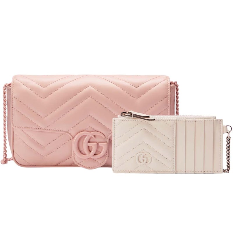 Gucci GG Marmont Mini Bag Light Pink in Leather with Pink-tone US