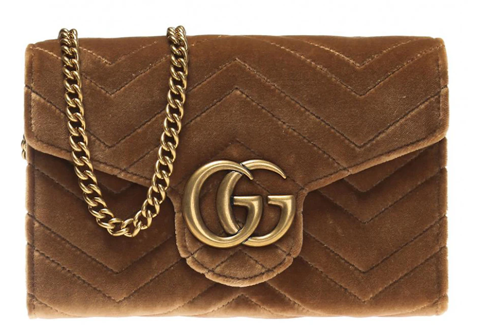 apodo Decano Demonio Gucci GG Marmont Mini Bag Matelasse Velvet Taupe in Velvet with Antique  Gold-tone - ES
