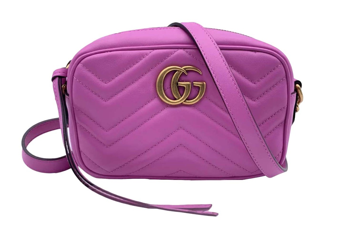 Pre-owned Gucci Gg Marmont Mini Shoulder Bag Pink