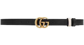 Gucci GG Marmont Reversible Thin Belt Black/White