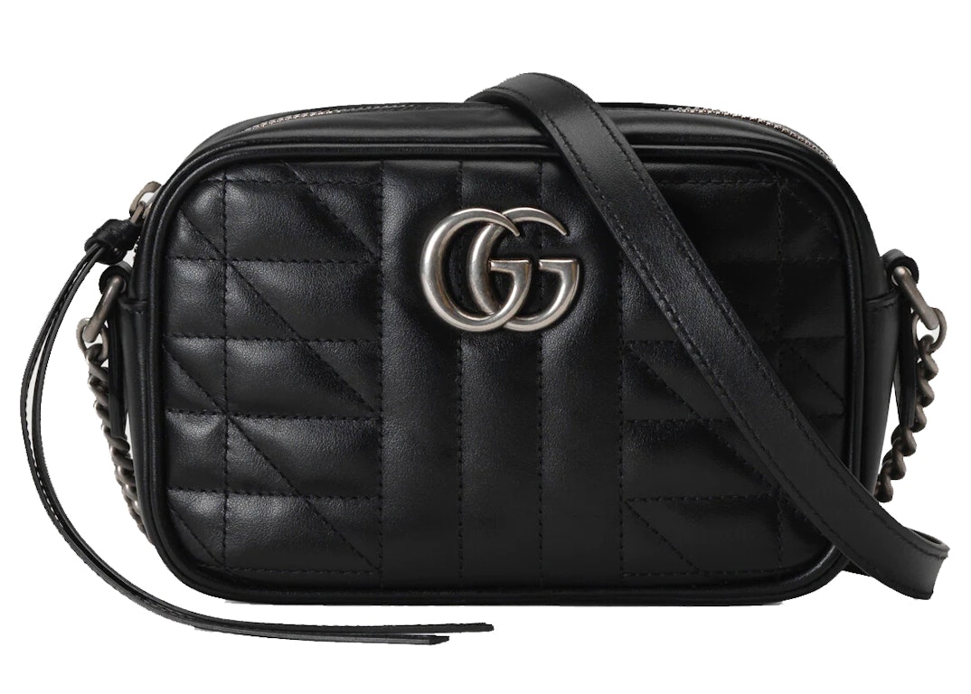 Pre-owned Gucci Gg Marmont Shoulder Bag Mini Black