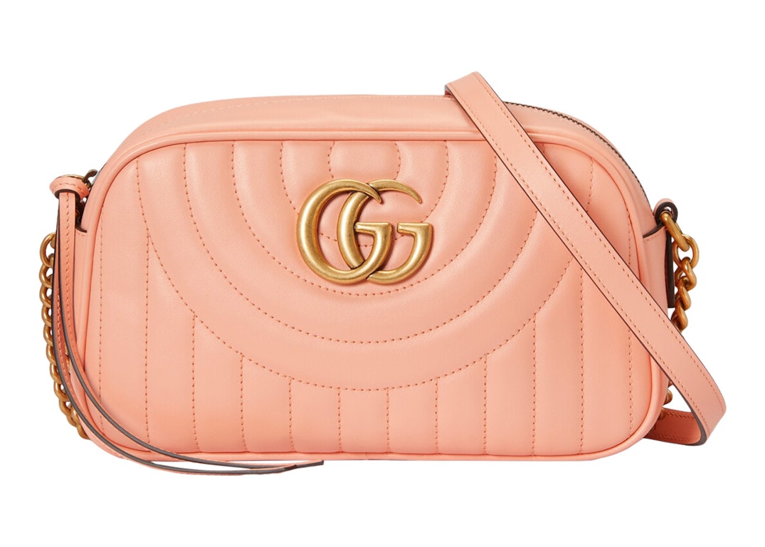 Pre-owned Gucci Gg Marmont Shoulder Bag Peach