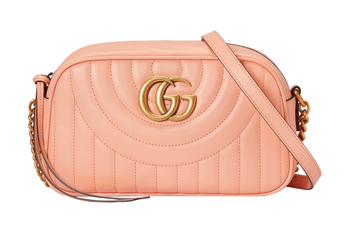 Pre-owned Gucci Gg Marmont Shoulder Bag Peach