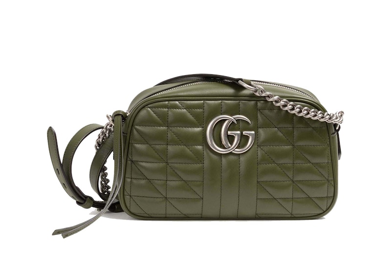 Gucci GG Marmont Shoulder Bag Small Olive in Leather with