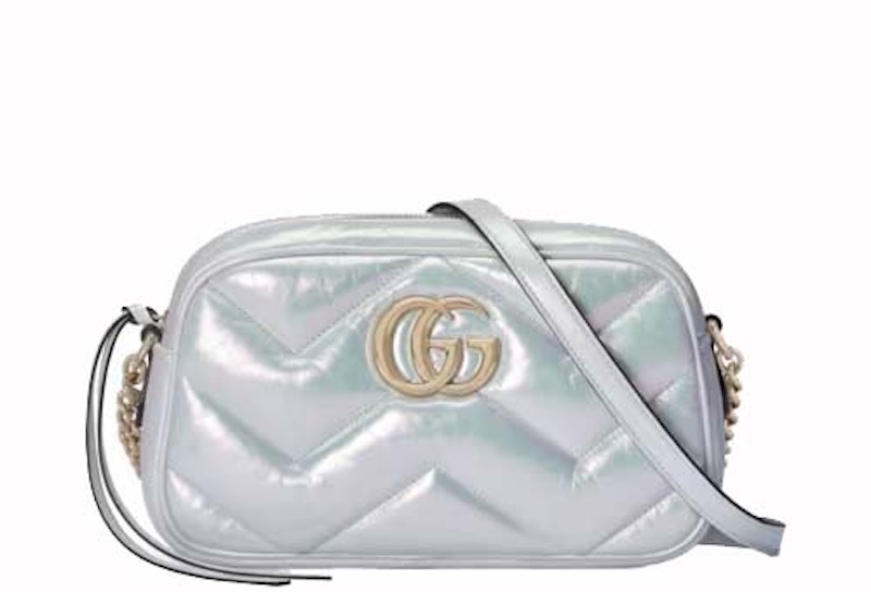 Gucci GG Marmont Small Camera Shoulder Bag Green Iridescent in