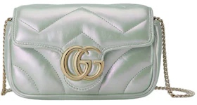 Gucci GG Marmont Super Mini Bag Light Green Iridescent