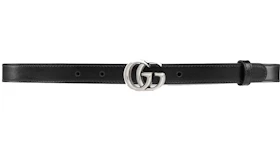 Gucci GG Marmont Belt Palladium-toned Buckle .8 Width Black