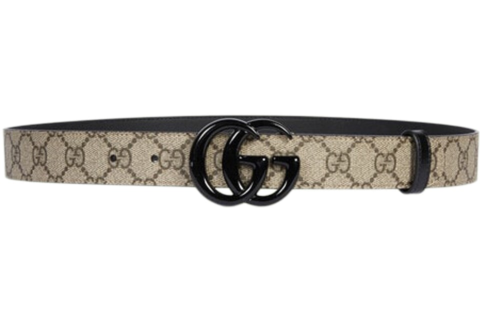 Gucci GG Marmont Thin Belt GG Supreme Beige/Ebony
