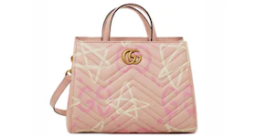 Gucci GG Marmont Top Handle Matelasse GucciGhost Small Pink/White