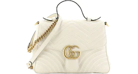 Gucci GG Marmont Top Handle Matelasse Medium White