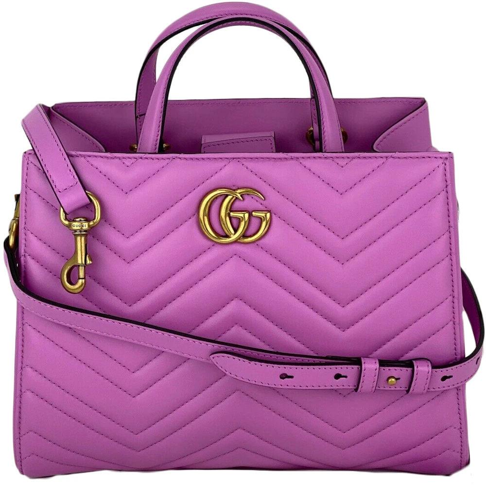Authentic Gucci GG Marmont Small Top Handle Bag Dusty Pink Shoulder Handbag  EUC