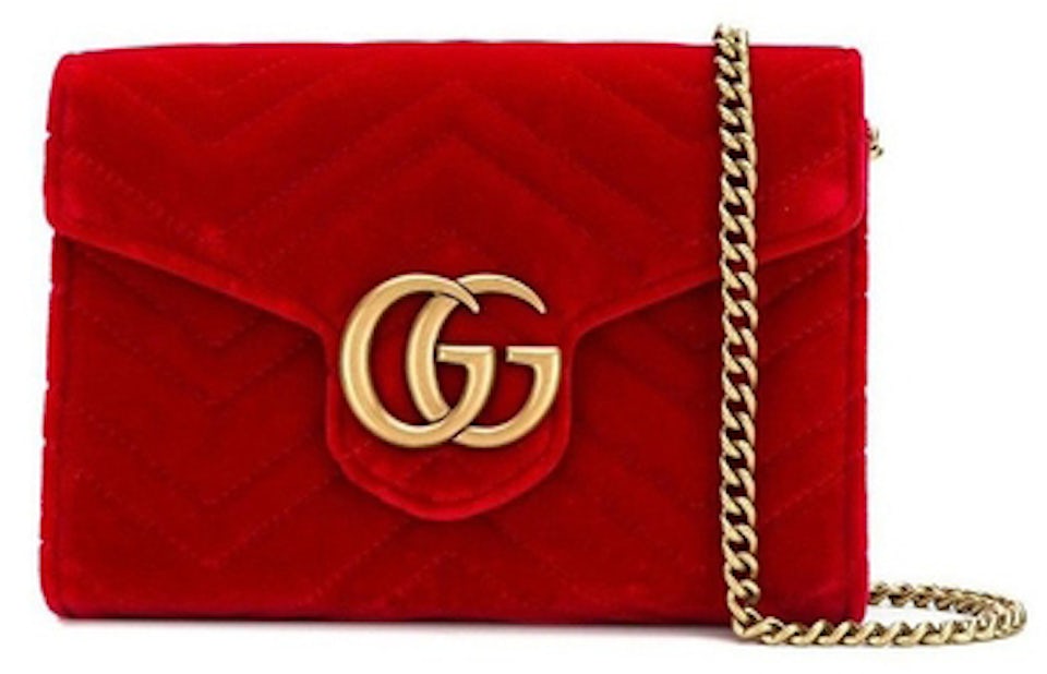 Gucci Interlocking GG Wallet On Chain (18 Card Slot) Blue for Women