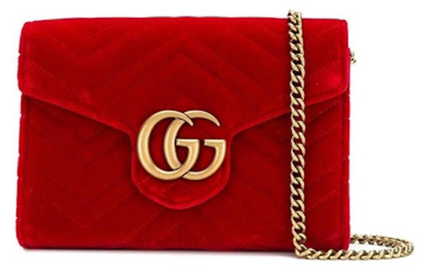 Gucci GG Marmont Key Chain Wallet in Red