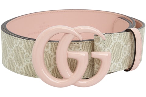 Gucci GG Marmont Wide Belt Pink/Beige in Leather US