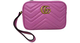 Gucci GG Marmont Wrist Wallet Matelasse Mini Bright Pink
