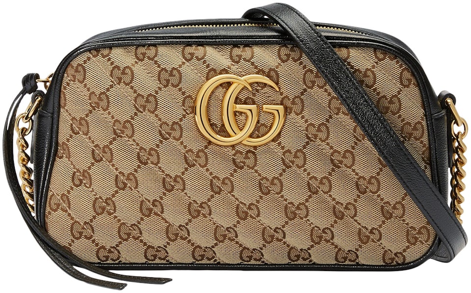 Gucci GG Marmont Mini Leather Cross Body Bag, Leather Bag, Beige
