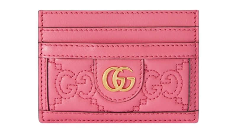 Portacarte Gucci GG Matelasse rosa in Leather with Gold-tone IT