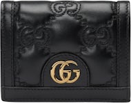 GUCCI GG Supreme Monogram Bosco Patch Card Case Wallet Beige Green 1261304