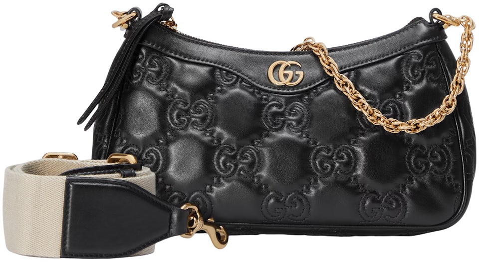 GG Matelasse Shoulder Bag in Black - Gucci
