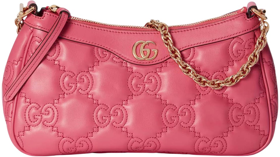 Gucci GG Marmont Small Matelasse Bag Hibiscus Red in Leather with ANTIQUE  GOLDTONE - US