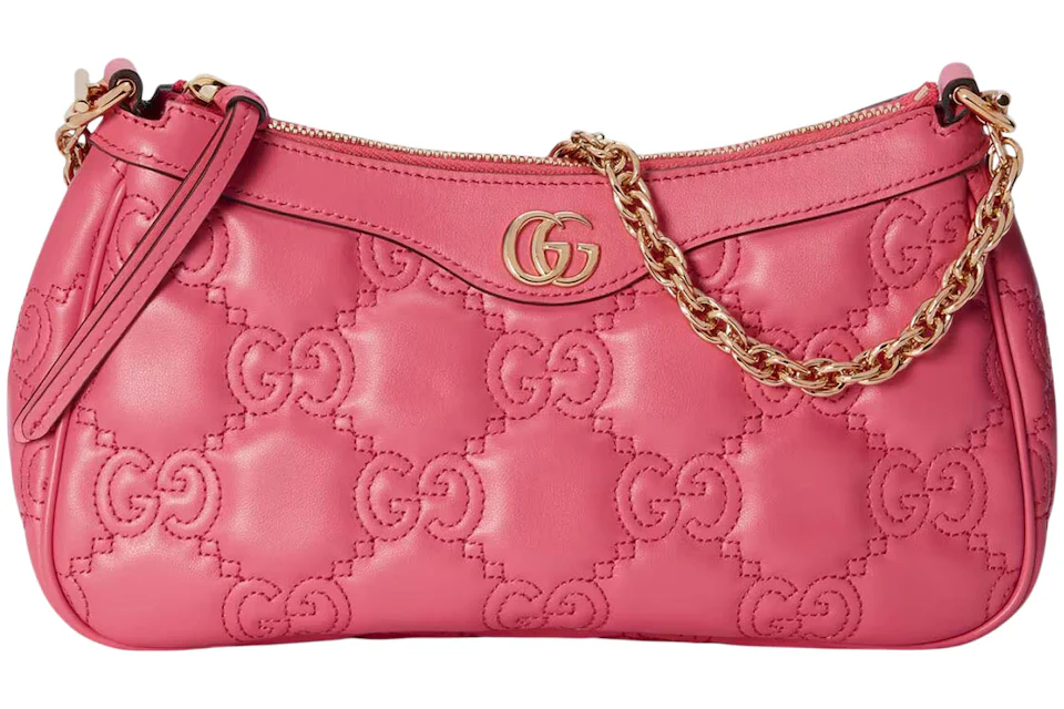 Gucci GG Matelasse Handbag Pink in Leather with Antique Gold-tone - US