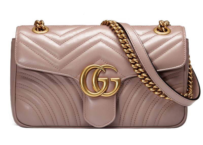 Gucci GG Matelasse Shoulder Bag Mini Dusty Pink in Leather with 