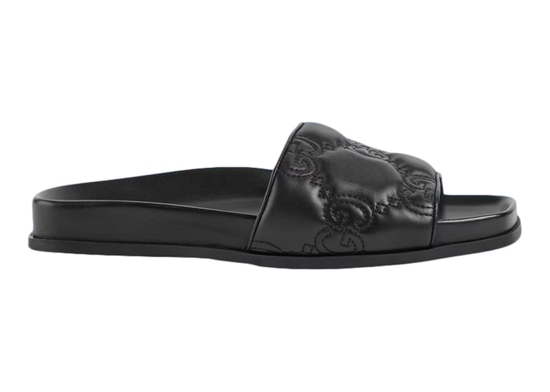 Gucci all black online slides