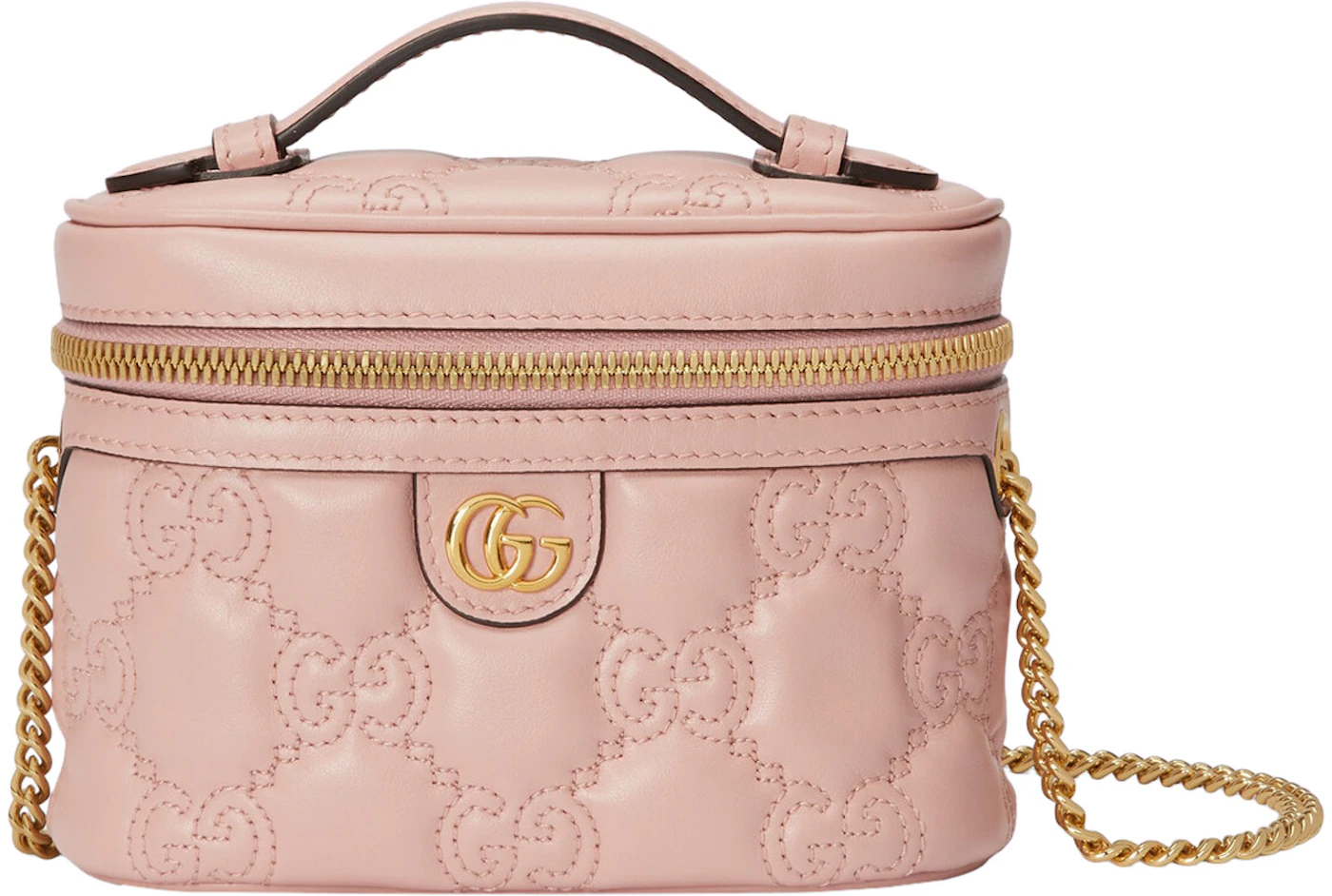 Gucci GG Marmont Camera Bag Matelasse Mini Light Pink in Leather