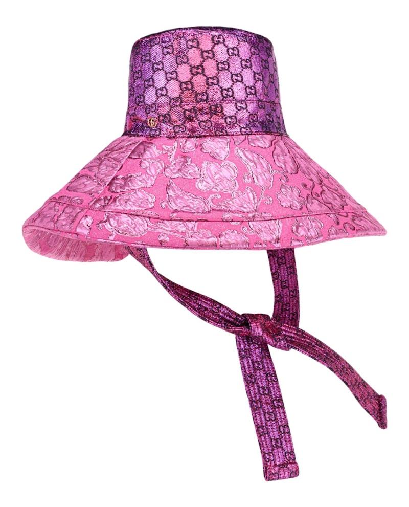 Gucci GG Monogram Metallic Sun Hat Pink - US