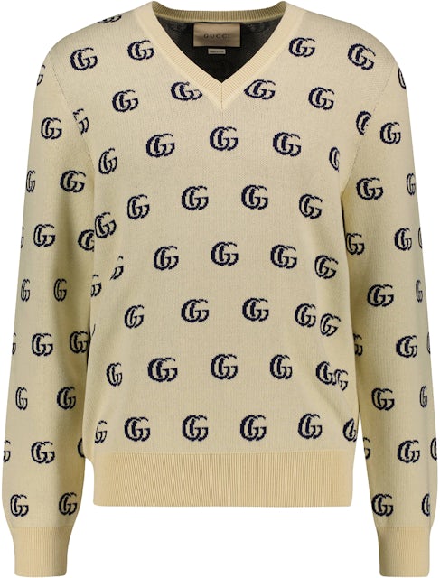 Gucci GG Supreme-jacquard Wool Sweater in Blue for Men